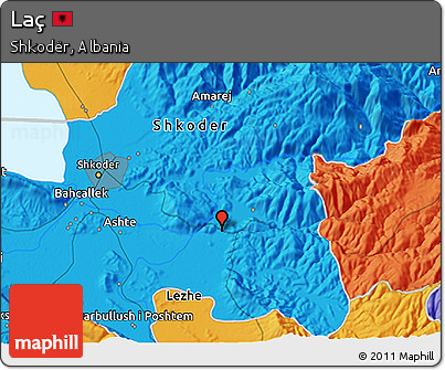 Political 3D Map of Laç