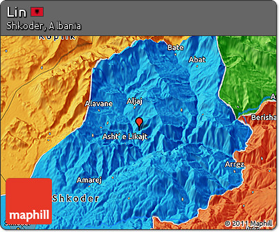 Political 3D Map of Lin