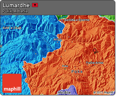 Political 3D Map of Lumardhë