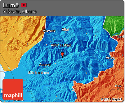 Political 3D Map of Lumë