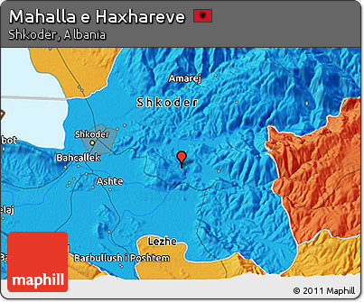 Political 3D Map of Mahalla E Haxhareve