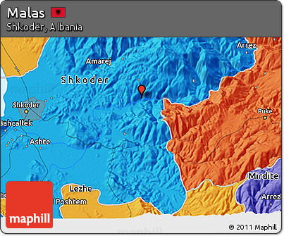 Political 3D Map of Malas