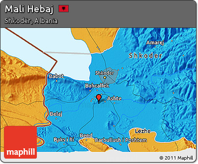 Political 3D Map of Mali Hebaj