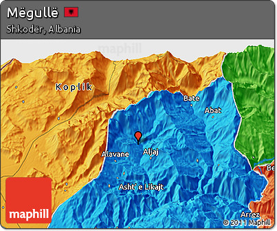 Political 3D Map of Mëgullë