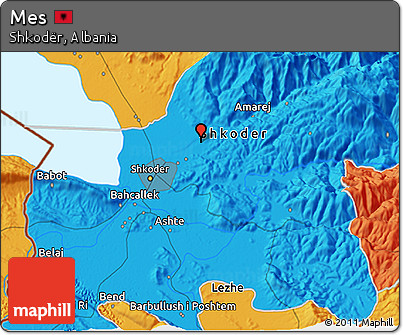 Political 3D Map of Mes