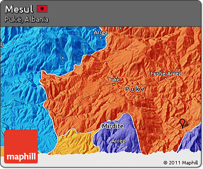 Political 3D Map of Mesul