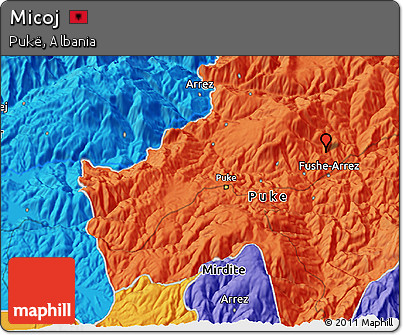 Political 3D Map of Micoj