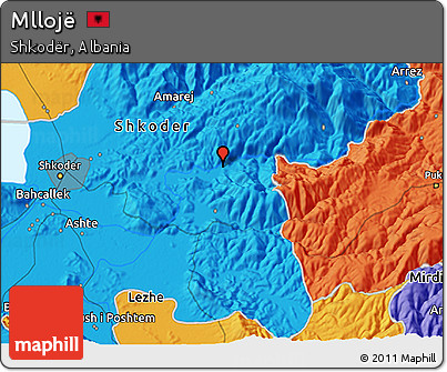 Political 3D Map of Mllojë