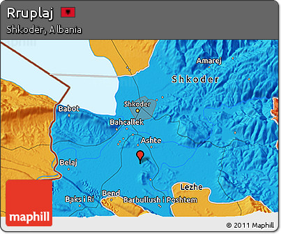 Political 3D Map of Rruplaj