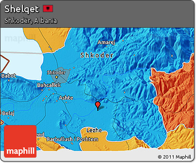 Political 3D Map of Shelqet