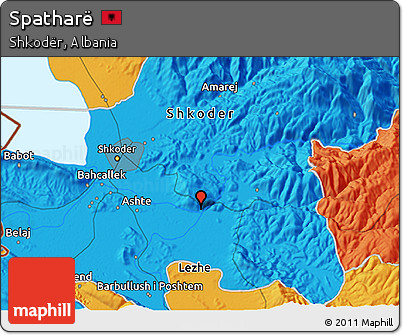 Political 3D Map of Spatharë