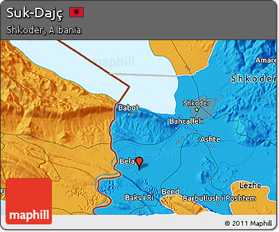 Political 3D Map of Suk-Dajç