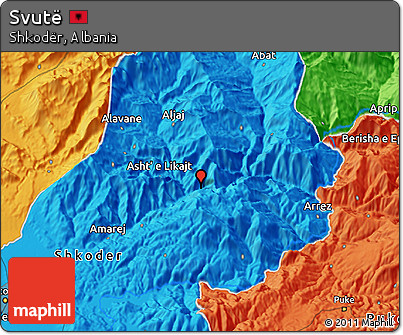 Political 3D Map of Svutë
