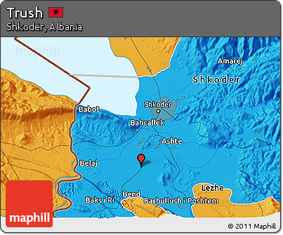 Political 3D Map of Trush