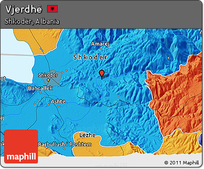 Political 3D Map of Vjerdhë