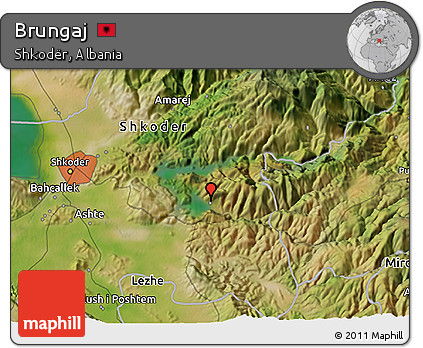 Satellite 3D Map of Brungaj