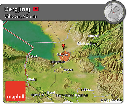 Satellite 3D Map of Dergjinaj