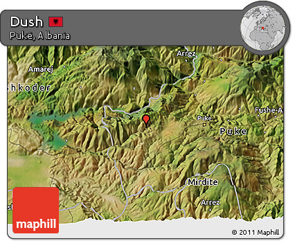 Satellite 3D Map of Dush