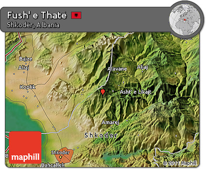Satellite 3D Map of Fush' E Thatë