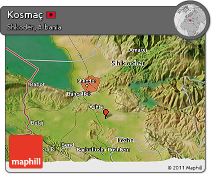 Satellite 3D Map of Kosmaç