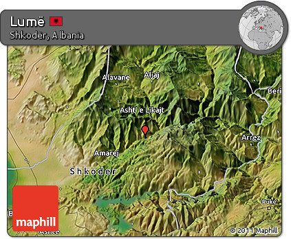 Satellite 3D Map of Lumë