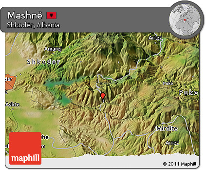 Satellite 3D Map of Mashnë
