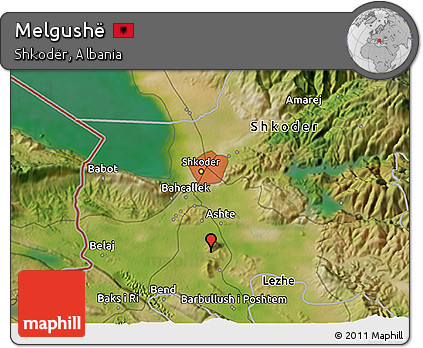 Satellite 3D Map of Melgushë