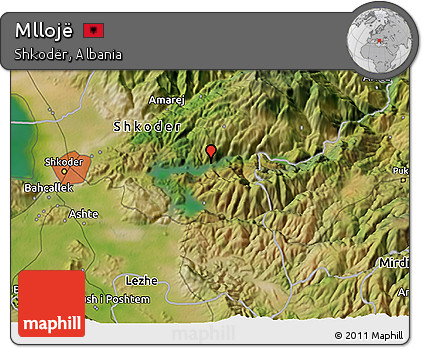Satellite 3D Map of Mllojë
