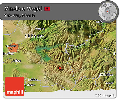 Satellite 3D Map of Mnela E Vogël