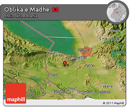 Satellite 3D Map of Oblika E Madhe