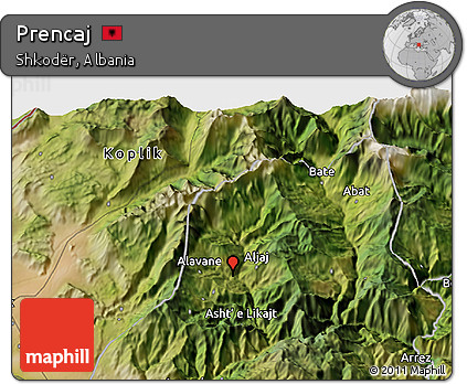 Satellite 3D Map of Prencaj
