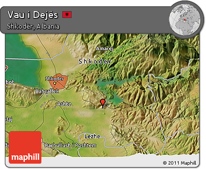 Satellite 3D Map of Vau I Dejës