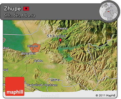 Satellite 3D Map of Zhupë