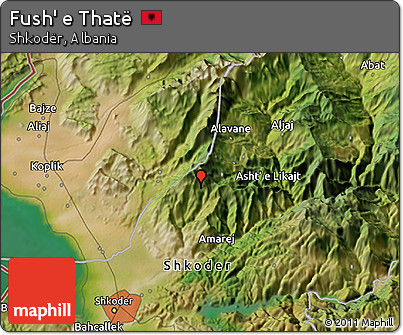 Satellite 3D Map of Fush' E Thatë