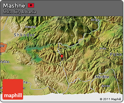Satellite 3D Map of Mashnë