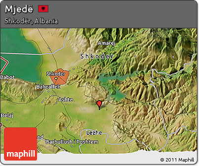 Satellite 3D Map of Mjedë