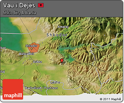 Satellite 3D Map of Vau I Dejës