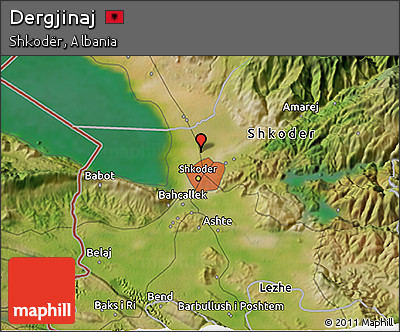Satellite 3D Map of Dergjinaj