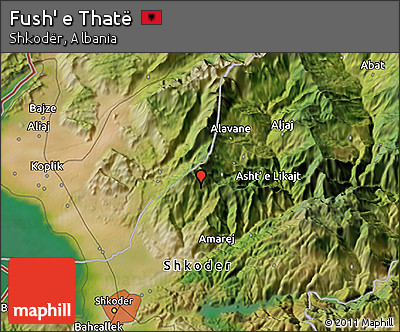 Satellite 3D Map of Fush' E Thatë