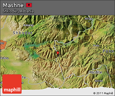 Satellite 3D Map of Mashnë