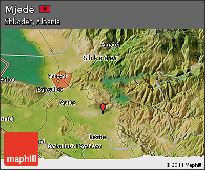 Satellite 3D Map of Mjedë