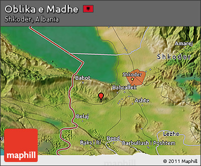Satellite 3D Map of Oblika E Madhe