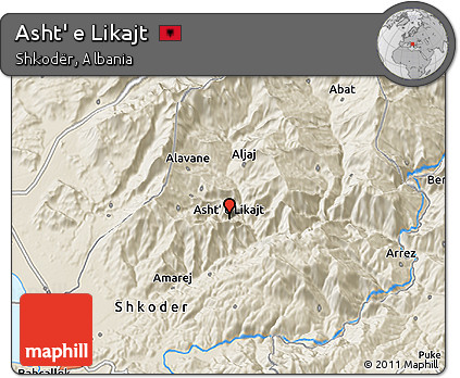 Shaded Relief 3D Map of Asht' E Likajt