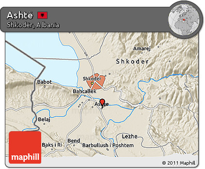 Shaded Relief 3D Map of Ashtë