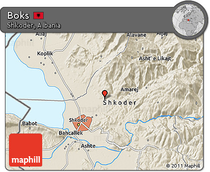 Shaded Relief 3D Map of Boks