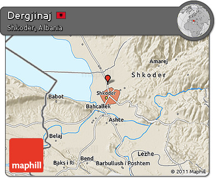 Shaded Relief 3D Map of Dergjinaj
