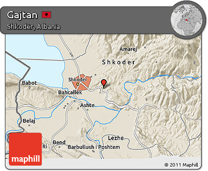Shaded Relief 3D Map of Gajtan