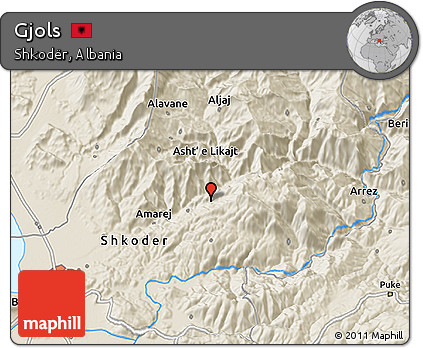 Shaded Relief 3D Map of Gjols