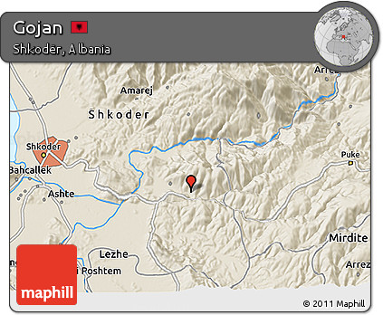 Shaded Relief 3D Map of Gojan