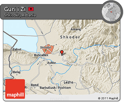 Shaded Relief 3D Map of Guri I Zi